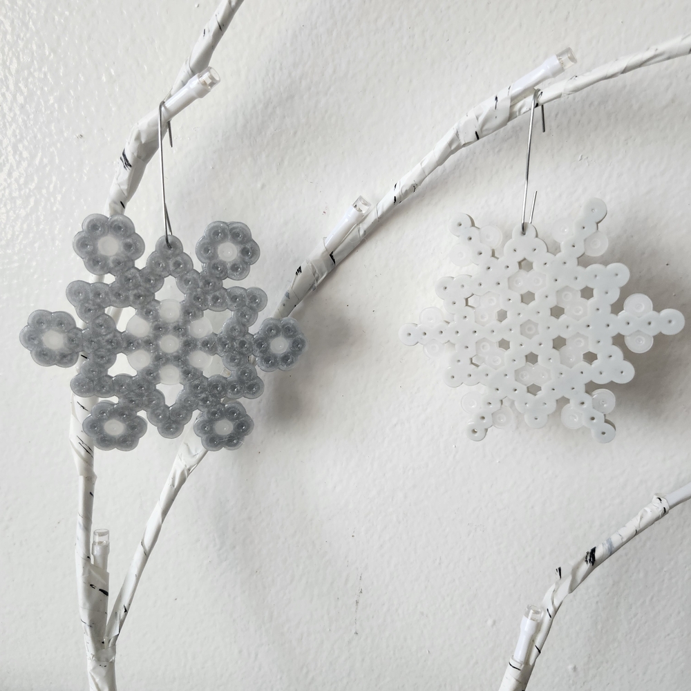 Festive Snowflake Ornaments - White and Gray